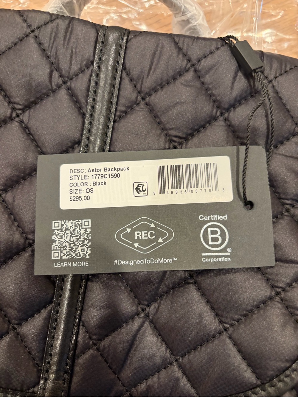 MZ Wallace Quilted Black Backpack with Flap - Picture 7 of 7